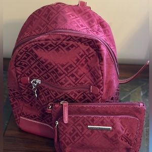 Tommy Hilfiger backpack and wristlet